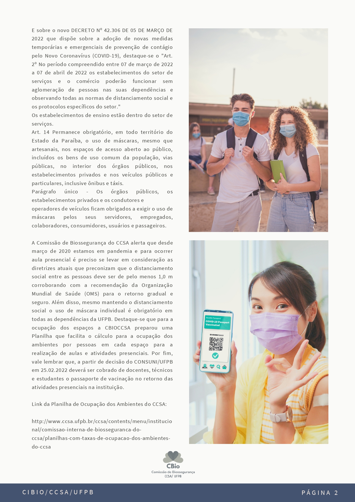 INFORME CBIO/CCSA/UFPB