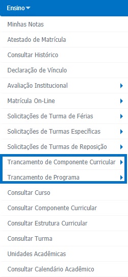 Trancamento - SIGAA